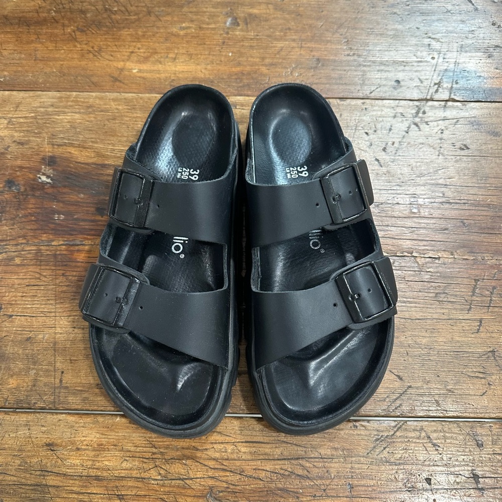 Women’s black Birkenstock sandals